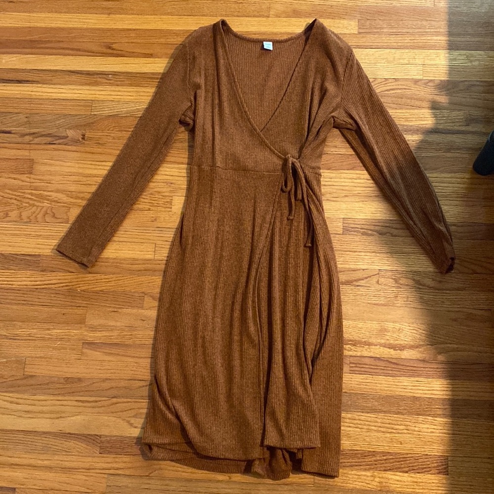Long sleeve burnt orange dress